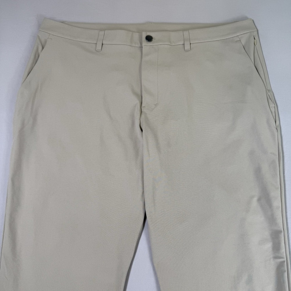 Lululemon‎ Commission Pants Mens 40x28 5 Pocket Chino Beige Performance Stretch - Picture 2 of 16